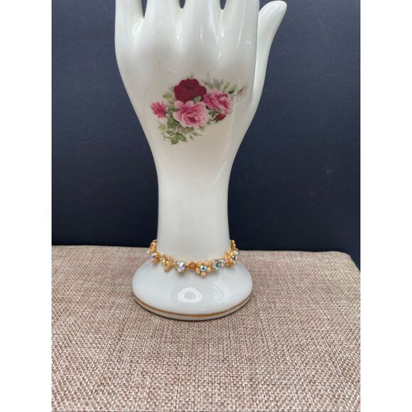 Fresh Flowers Gold-Tone Enamel & AB Crystal Floral Bracelet - Picture 8 of 8